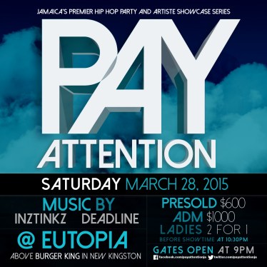 Pay Attention March 28 2015 Flyer (Front)