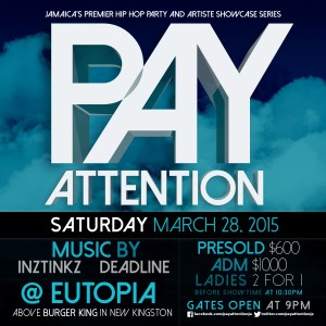 Pay Attention March 28 2015 Flyer (Front)