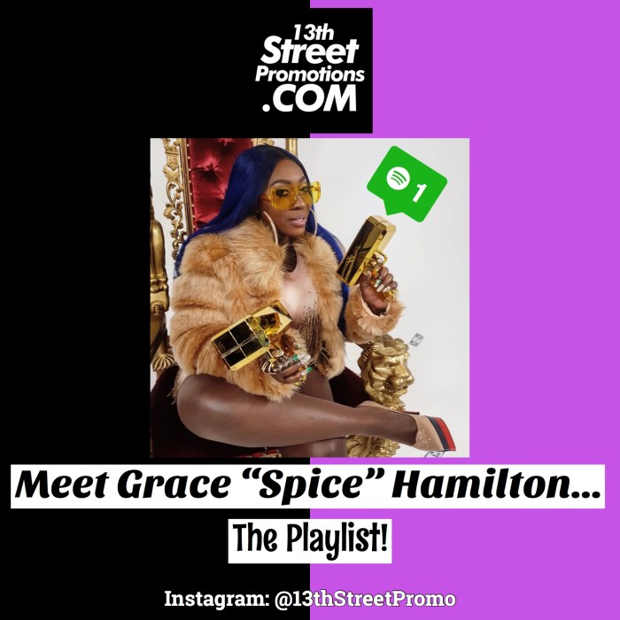Jamaica, Dancehall, Music, Blog, 13thStreetPromotions, Spice Official, Grace Hamilton, Grace "Spice" Hamilton, Spotify, Playlist, Spotify Playlist, Love and Hip Hop Atlanta, LHH, LHHATL, Love & Hip Hop ATL, Caribbean, Entertainment, For The Culture, Global Grind, 13thStreetPromotions, 13thStreetPromo,