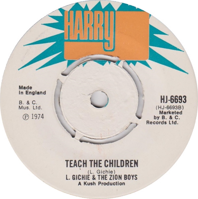 Jamaica, UK, Music, Reggae, Blog, 13thStreetPromotions, 13thStreetPromo, Locksley Gichie, The Zion Boys, The Cimarons, Teach The Children, Oldies Sunday, Child's Month, Child, Children, Kush, Harry J, Harry J Records, Caribbean, Old School, 1974, Oldies,