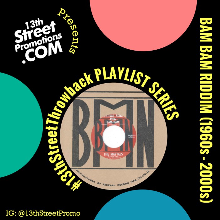 Jamaica, UK, USA, Dancehall, Ska, Reggae, Music, Blog, 13thStreetPromotions, 13thStreetPromo, #13thStreetThrowback, Playlist, Tidal, Apple Music, Spotify, Bam Bam, The Maytals, Toots & The Maytals, Chaka Demus and Pliers, Murder She Wrote, Sample, Jason Derulo, Too Hot, Nicki Minaj, Freaks, What A Bam Bam, Caribbean,