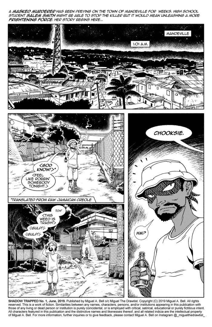 Jamaica, Manchester, Mandeville, Art, Comic, Draw, Miguel Bell, Miguel The Drawtist, Blog, 13thStreetPromotions, 13thStreetPromo, Shadow Trapped, Salem Smith, Caribbean, Artist, Creative, Thriller, Gumroad, Villa Plaza
