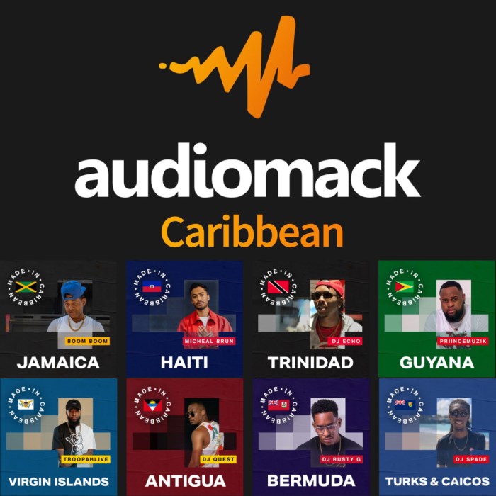 Audiomack Caribbean "Made In Caribbean" on 13thStreetPromotions.com #Jamaica #Haiti #Bermuda #Guyana #TurksandCaicos #Antigua #VirginIslands #Trinidad #Playlist #Audiomack #AudiomackCaribbean #MadeInCaribbean #Caribbean #DJ