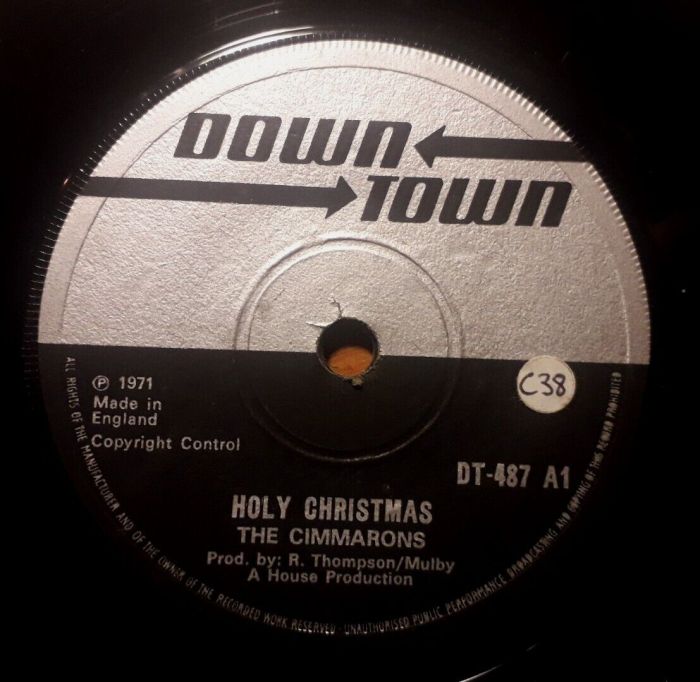 The Cimarons "Holy Christmas" on 13thStreetPromotions.com #Jamaica #Caribbean #TheCimarons #HolyChristmas #1971 #Christmas #Downtown #UK #Reggae