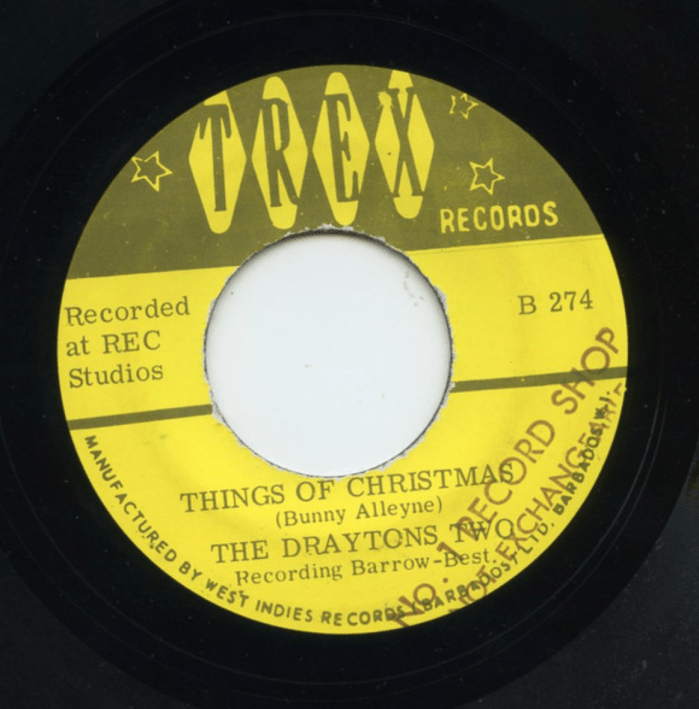 The Draytons Two "Things Of Christmas" on 13thStreetPromotions.com #Barbados #Caribbean #TheDraytonsTwo #ThingsOfChristmas #1973 #Christmas #TrexRecords #Spouge