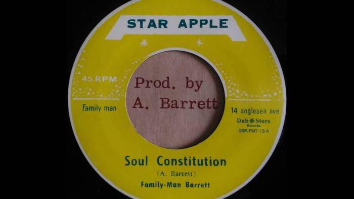 Aston "Family Man" Barrett "Soul Constitution" on 13thStreetPromotions.com #Jamaica #Reggae #13thStreetPromotions #AstonBarrett #AstonFamilyManBarrett #FamilyManBarrett #TheWailers #SoulConstitution #1971 #Bass #BassGuitar #Bassist #BobMarleyandTheWailers #Oldies #OldSchool #OldiesSunday #Caribbean
