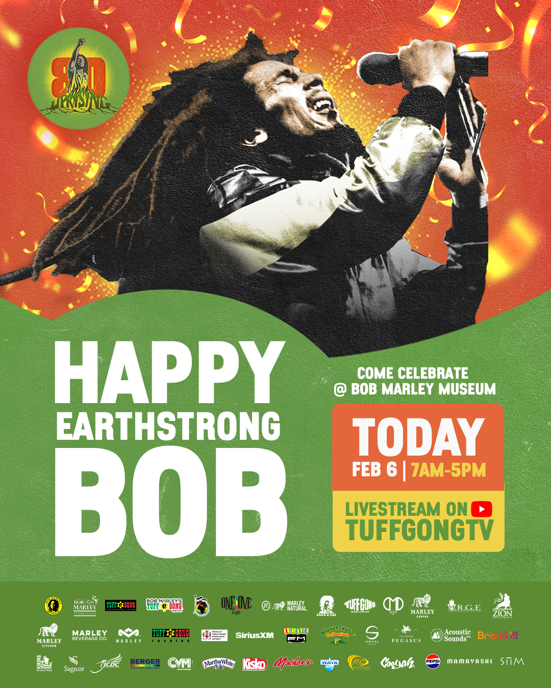 Bob Marley "UPRISING" Livestream on 13thStreetPromotions.com #Jamaica #Reggae #Music #13thStreetPromotions #BobMarley #UPRISING #UPRISING80 #BobMarley80 #Caribbean #Livestream