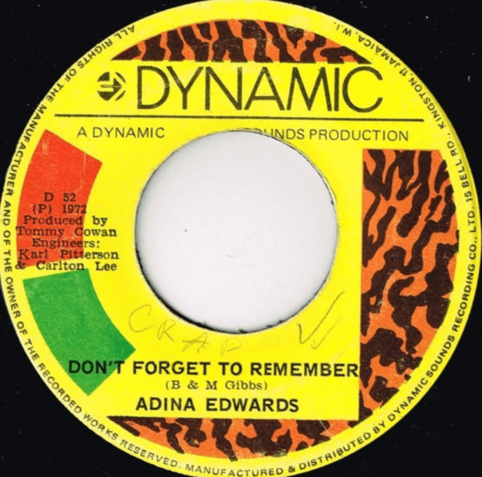 Adina Edwards "Don't Forget To Remember" on 13thStreetPromotions.com #Jamaica #GospelMusic #Music #13thStreetPromotions #AdinaEdwards #DontForgetToRemember #BeeGees #1972 #OldiesSunday #Oldies #OldSchool #WomensHistoryMonth #WomensMonth #Caribbean #TommyCowan