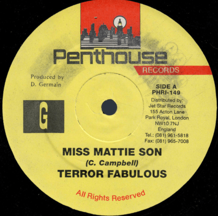 Terror Fabulous "Miss Mattie Son" on 13thStreetPromotions.com #Jamaica #Dancehall #Music #13thStreetPromotions #MissMattieSon #MissMattieBwoy #TerrorFabulous #DonovanGermain #1995 #PenthouseRecords #Oldies #OldiesSunday #OldSchool #Caribbean #SwingEasyRiddim