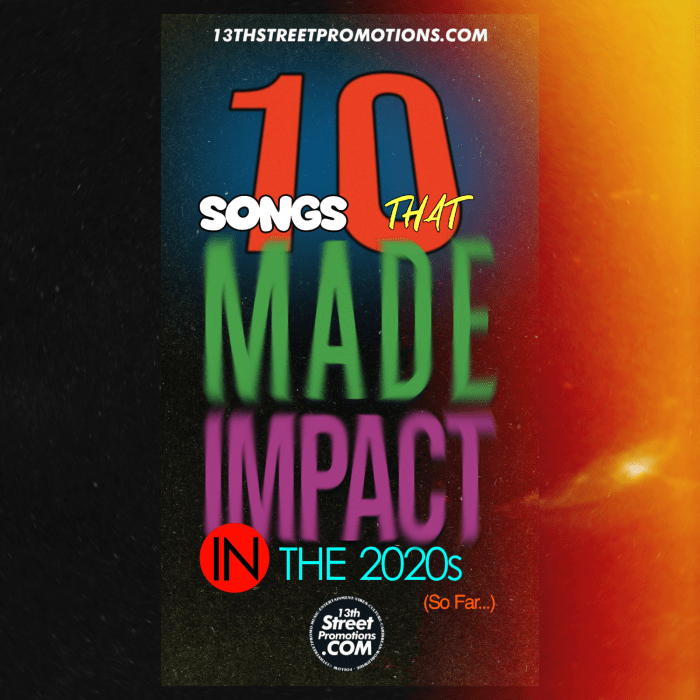 "10 Songs That Made Impact In The 2020s" on 13thStreetPromotions.com #Jamaica #Dancehall #Music #13thStreetPromotions #10SongsThatMadeImpactInThe2020s #2020sList #SocialMedia #Music #Caribbean #BestOf2020s