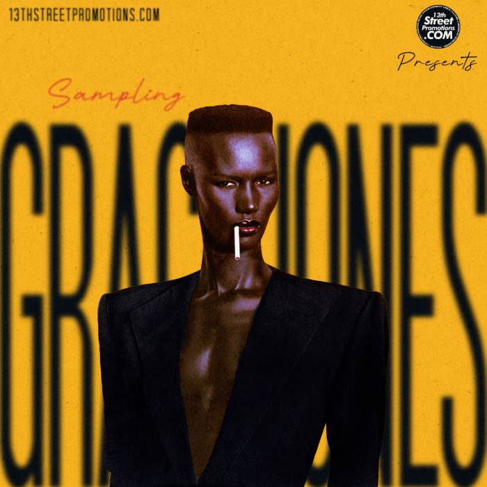 "Sampling Grace Jones Playlist" on 13thStreetPromotions.com #Jamaica #Reggae #HipHop #PopMusic #Disco #RandB #Music #13thStreetPromotions #GraceJones #Playlist #Spotify #Sampling #Sample #SamplingGraceJones #SpotifyPlaylist #Caribbean