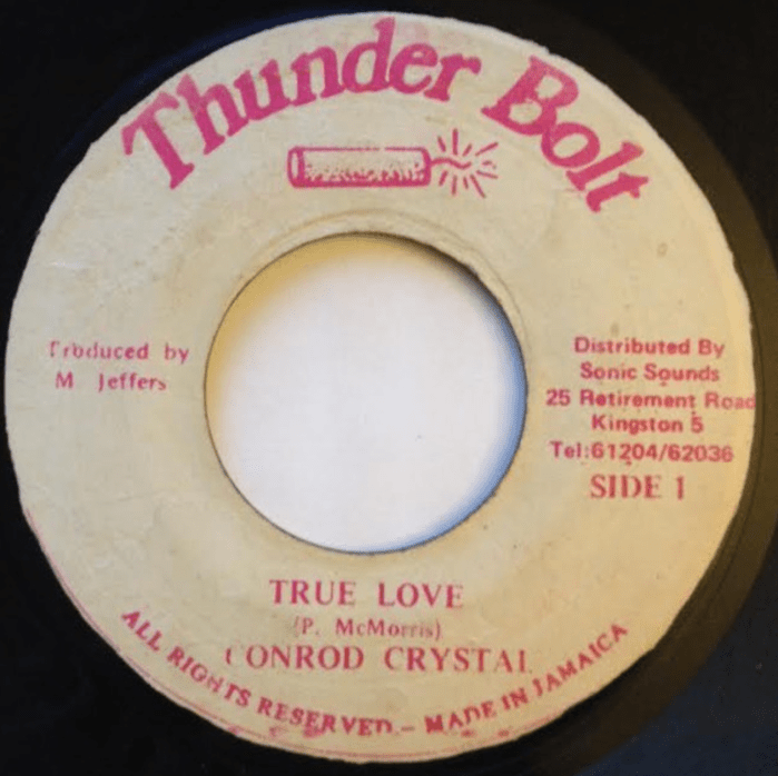 Conrad Crystal "True Love" on 13thStreetPromotions.com #Jamaica #Reggae #Music #13thStreetPromotions #ConradCrystal #TrueLove #ThunderBolt #1986 #Singer #MichaelJeffers #Oldies #OldiesSunday #OldSchool #Riddim #Caribbean