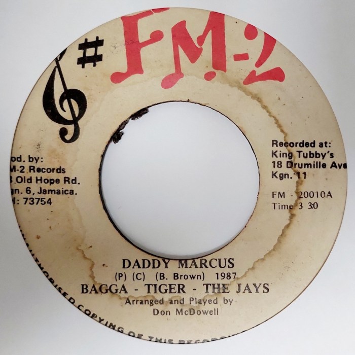 Bagga Brown ft. Tiger & The Jays "Daddy Marcus" on 13thStreetPromotions.com #Jamaica #Dancehall #Music #13thStreetPromotions #DaddyMarcus #BaggaBrown #Tiger #TheJays #MarcusGarvey #FM2Records #Riddim #OldSchool #Oldies #OldiesSunday #Caribbean